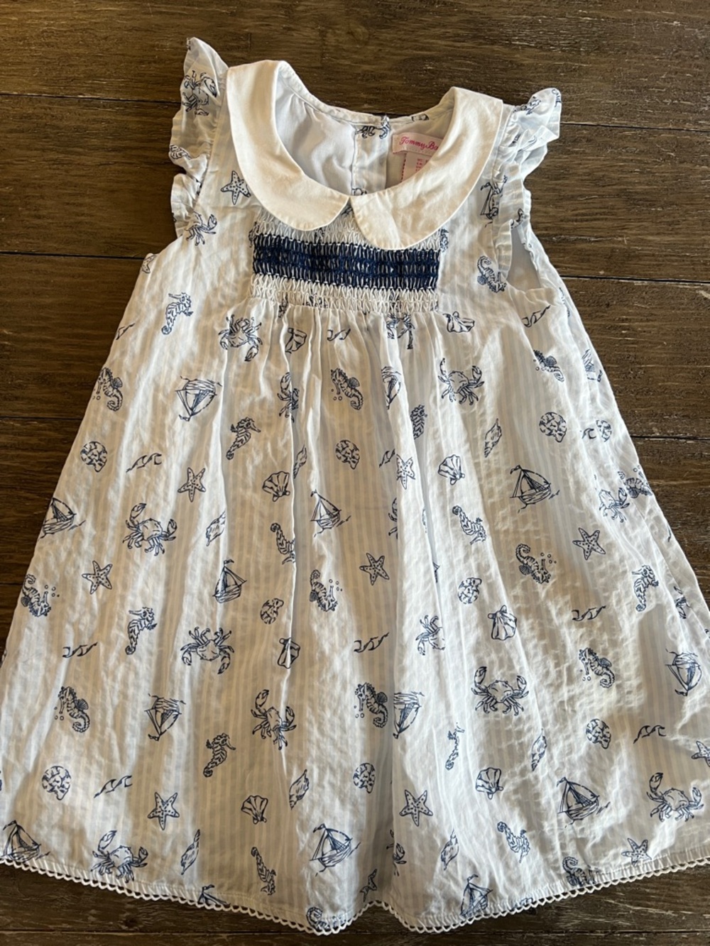 Tommy Bahama White Dress with Navy Nautical Print